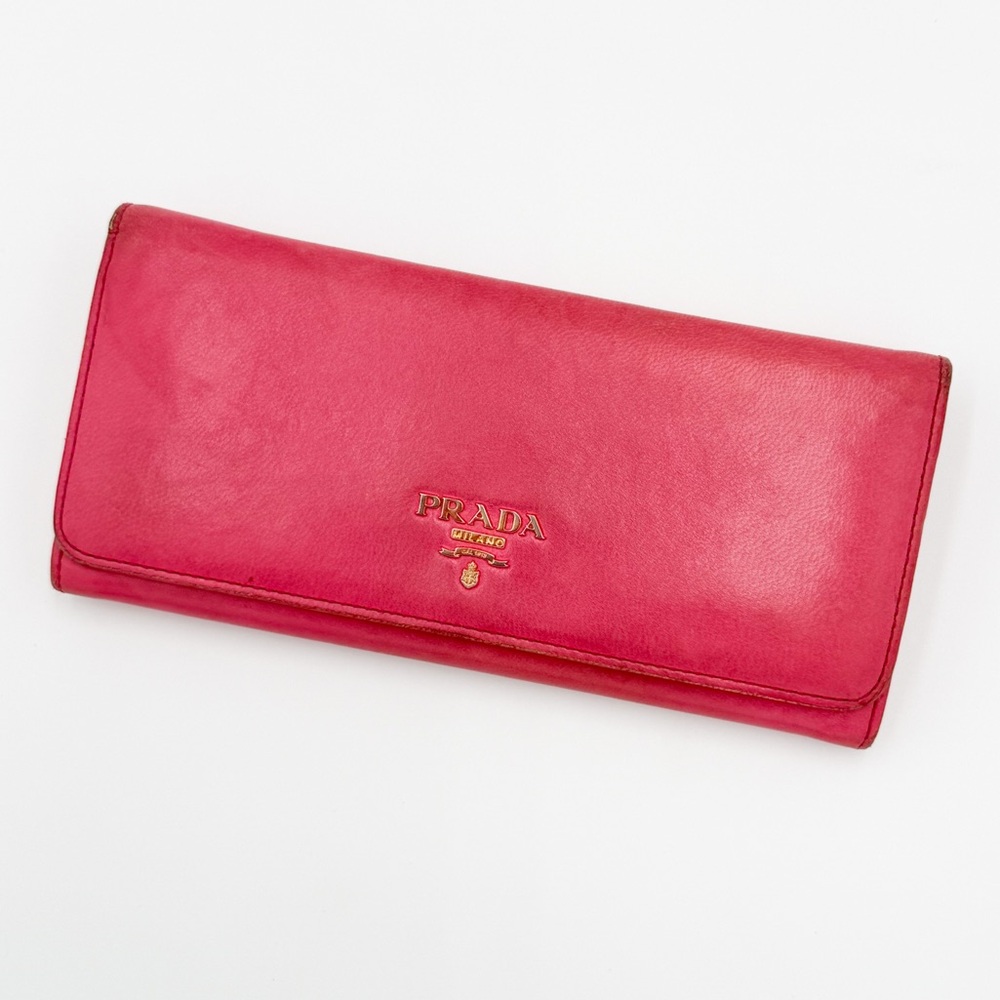 Prada Pink Saffiano Leather Wallet